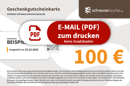 100 € E-Mail-Gutschein für Schreinersache.de (PDF)