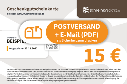 15 € Gutschein für Schreinersache.de